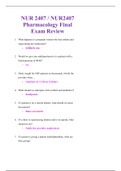 NUR 2407 / NUR2407 Pharmacology Final Exam Review |Questions and Answers| Already rated A | Latest 2020 / 2021 | Rasmussen College