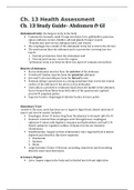 NURS 3020 Ch. 13 Health Assessment /Ch. 13 Study Guide- Abdomen & GI