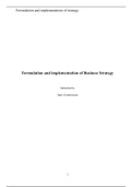 Formulation and Implementation of Business strategy