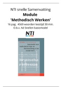 Samenvatting NTI Sociaal Werk Module Methodisch Werken Ad Snellen 4e druk nieuw 2020