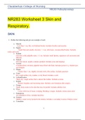  NR283 Worksheet 3 Skin and Respiratory.(Graded A)