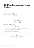 10.4 Non-homogeneous Linear systems 