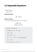 2.2 Separable Equations