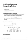 2.4 Exact Equations, integrating factors