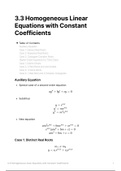 3.3 Homogeneous linear equations with constant coefficients 
