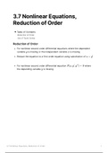3.7 Nonlinear equations, reduction of order