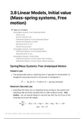 3.8 Linear models, initial value problems (mass-spring systesm, free systems, driven motion, LRC-circuits)