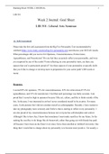 LIB 301 Week 2 Journal: Goal Sheet LIB 301: Liberal Arts Seminar   A). Self-Assessment Please take the free self-assessment from the Big Five Personality Test recommended by Ashford (https://www.truity.com/test/big-five-personality-test) and discuss your 