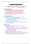 Summary/Notes - Characterization in Literature Composition