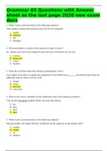 Grammar 65 Questions with Answer sheet as the last page 2020 new exam docs   