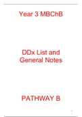 MB21 Year 3 Pathway B - Differential Diagnosis List