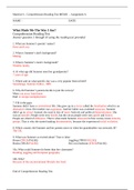 Tefl Assignment A - Comprehension Reading Test MEMO - What Made Me The Way I Am