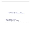 NURS 6512 Midterm Exam (3 Versions, 300 Q & A, 2020 / 2021) / NURS 6512N Midterm Exam / NURS6512 Midterm Exam / NURS6512N Midterm Exam: |Verified and 100% Correct Q & A, Download to Secure HIGHSCORE|