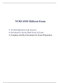 NURS 6550 Midterm Exam / NURS 6550N Midterm Exam / NURS6550 Midterm Exam / NURS6550N Midterm Exam (Latest, 2020 / 2021)(100 Q & A in Each Version, Verified and 100% Correct Q & A, Download to Secure HIGHSCORE)
