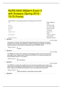 NURS 6640 Midterm Exam 3 with Answers (Spring 2019 - 75/75 Points)Rated A+