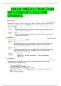 FIN 534- WEEK 11 FINAL EXAM WITH COMPLETE SOLUTION GRADED A