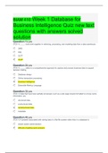 BIAM 410  Week 1 Database for Business Intelligence Quiz new text questions with answers solved solution 