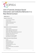 Unit 3 Tutorials Analyze Social Interaction and Collective Behavior in a Real World Context, All Correct Test bank Questions and Answers with Explanations (latest Update), 100% Correct, Download to Score A