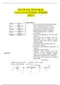  MATH 224: INTEGRAL CALCULUS FINAL EXAM 2021