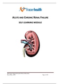Acute and Chronic Renal Failure Self Learning Module GRADED A VERIFIED 