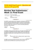 NURS 6640 Final Exam 6 - Question and Answers (75 out of 75)Score An A+
