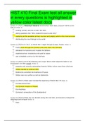 HIST 410 Final Exam test all answer in every questions is highlighted in yellow color latest docs 