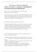 BSHS 305 week 1 worksheet  Foundations of Human Services Worksheet