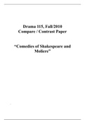 Drama_Compare & Contrast_Comedies of Shakespeare and Moliere