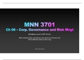 MNN3701 - Ch06 - Corp Governance and Risk Mngt - MindMap Summary