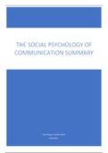 Summary The Social Psychology of Communication readings   lecture notes