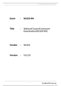 NURS407 Sample NCLEX RN/NURS407 Sample NCLEX RN Study Guide/Exam (elaborations) NURS407Sample NCLEX RN/NURS407Sample NCLEX RN (NURS407Sample NCLEX RN/NURS407Sample NCLEX RN)