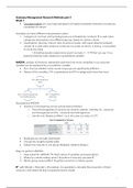 Summary Management Research Methods 2 (incl. SPSS) 