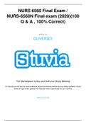 NURS 6560 FINAL EXAM &ndash; QUESTION AND ANSWERS 