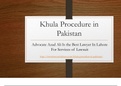 Let Know Khula Procedure in Pakistan By Advocate Azad Ali