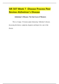 NR 507 Week 7 Questions And Answers - Alzheimer&rsquo;s Disease&lpar;Rated A&rpar;