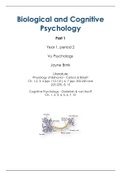 Summary Biological & Cognitive Psychology (English) Year 1 Part 1 VU Amsterdam Psychology