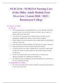 NUR 2214 / NUR2214 Nursing Care of the Older Adult Module Four Overview | Latest 2020 / 2021 | Rasmussen College