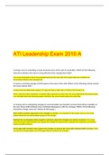 ATI Leadership Exam 2016 A