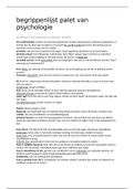 begrippenlijst palet van psychologie 