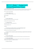 NR 511 Week 1 Assignment&semi; Clinical Readiness Exam&period;&lpar;ALREADY RATED A&rpar;
