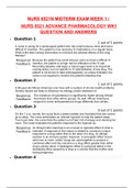 NURS 6521 ADVANCE PHARMACOLOGY WK1 QUESTION AND ANSWERS