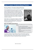 NR 351 Week 5 Lesson: Nursing roles in evidence based practice