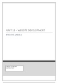Unit 13 Website Development FULL Level 2 BTEC Distinction*