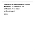 Samenvatting colleges Methoden en technieken van onderzoek in de sociale wetenschappen, SPO en RUG