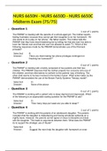 NURS 6650N - NURS 6650D - NURS 6650C Midterm Exam &lpar;75&sol;75&rpar; Graded A