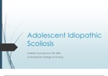 NR 602 Adolescent Idiopathic Scoliosis: Presentation | Complete Solution A+ Guide.
