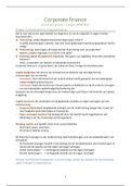 Corporate Finance; Nederlandse samenvatting van het boek, hoorcollege aantekeningen en voorbeelden (van Connect)