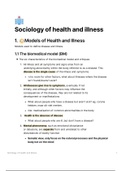 Samenvatting  Sociology Of Health And Illness 2020