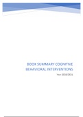 Book summary Cognitive Behaviour Interventions (6464CL03) 2020/2021