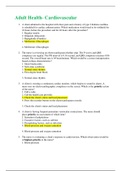NURSING 98 Adult Health - Cardiovascular Questions And Answers &lpar;100&percnt;&rpar; Correct